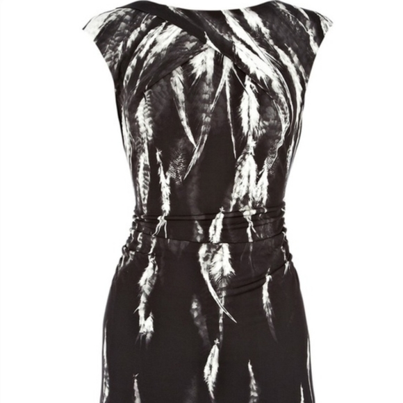 Karen Millen Multicolor Feather Print Dress - Picture 4 of 4